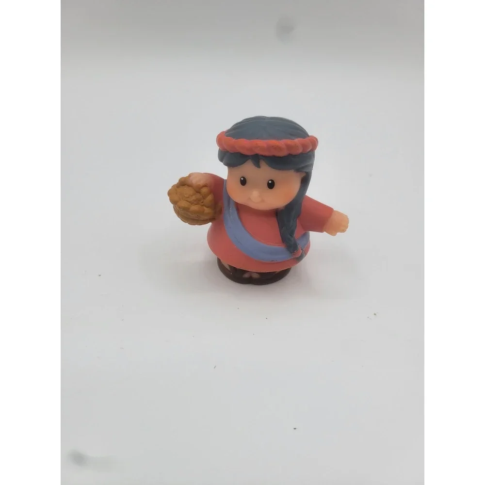 Fisher-Price Little People Native American Girl Figure Red Dress Basket Toy